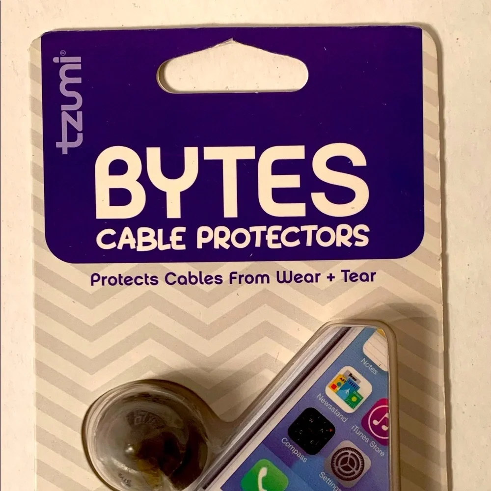 Tzumi BYTES Phone Cable Cord Protectors BYTE Smiley & Poop Emojis